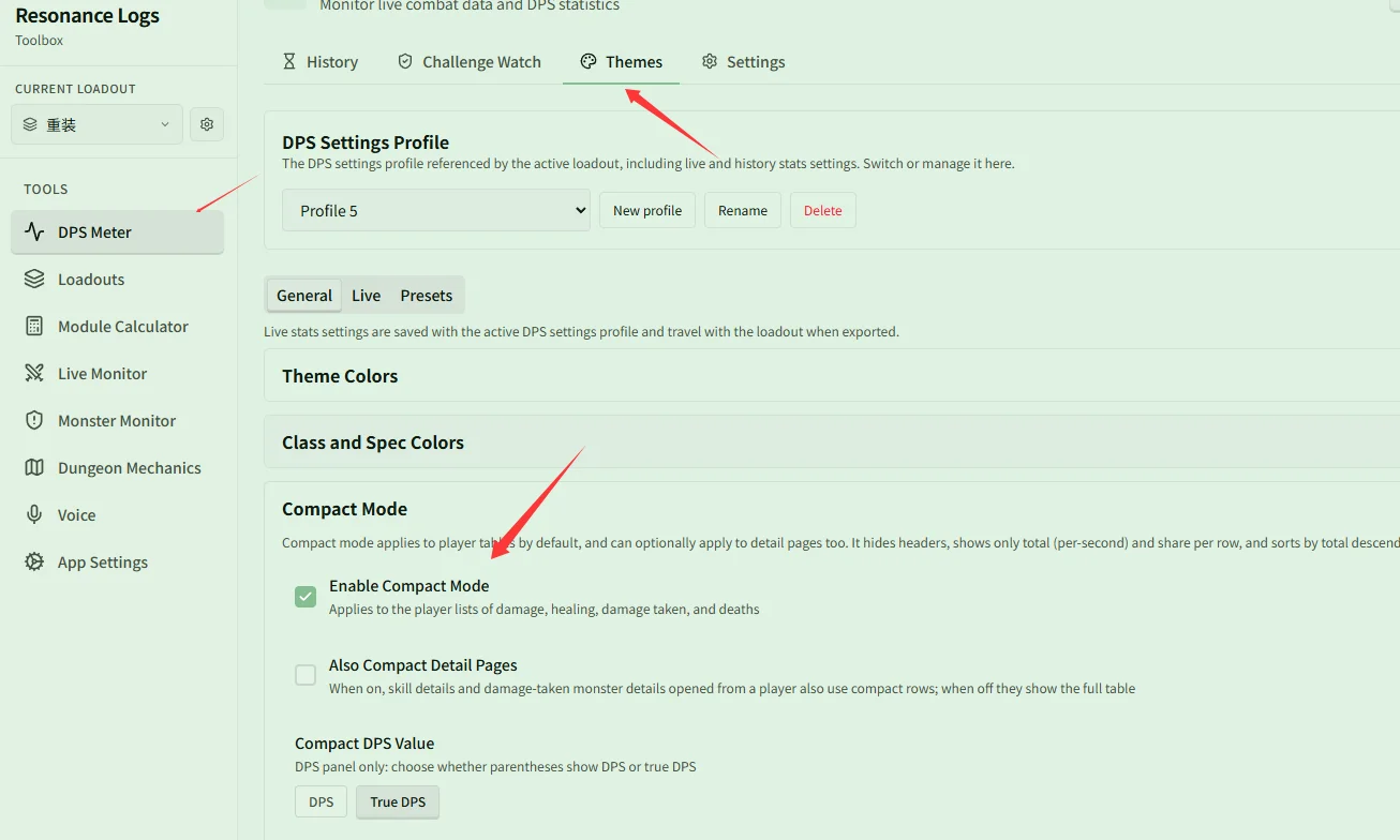 Enable compact mode